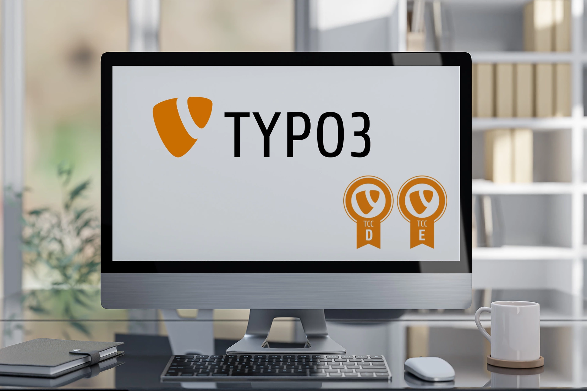 Logo von TYPO3 auf einem Screen