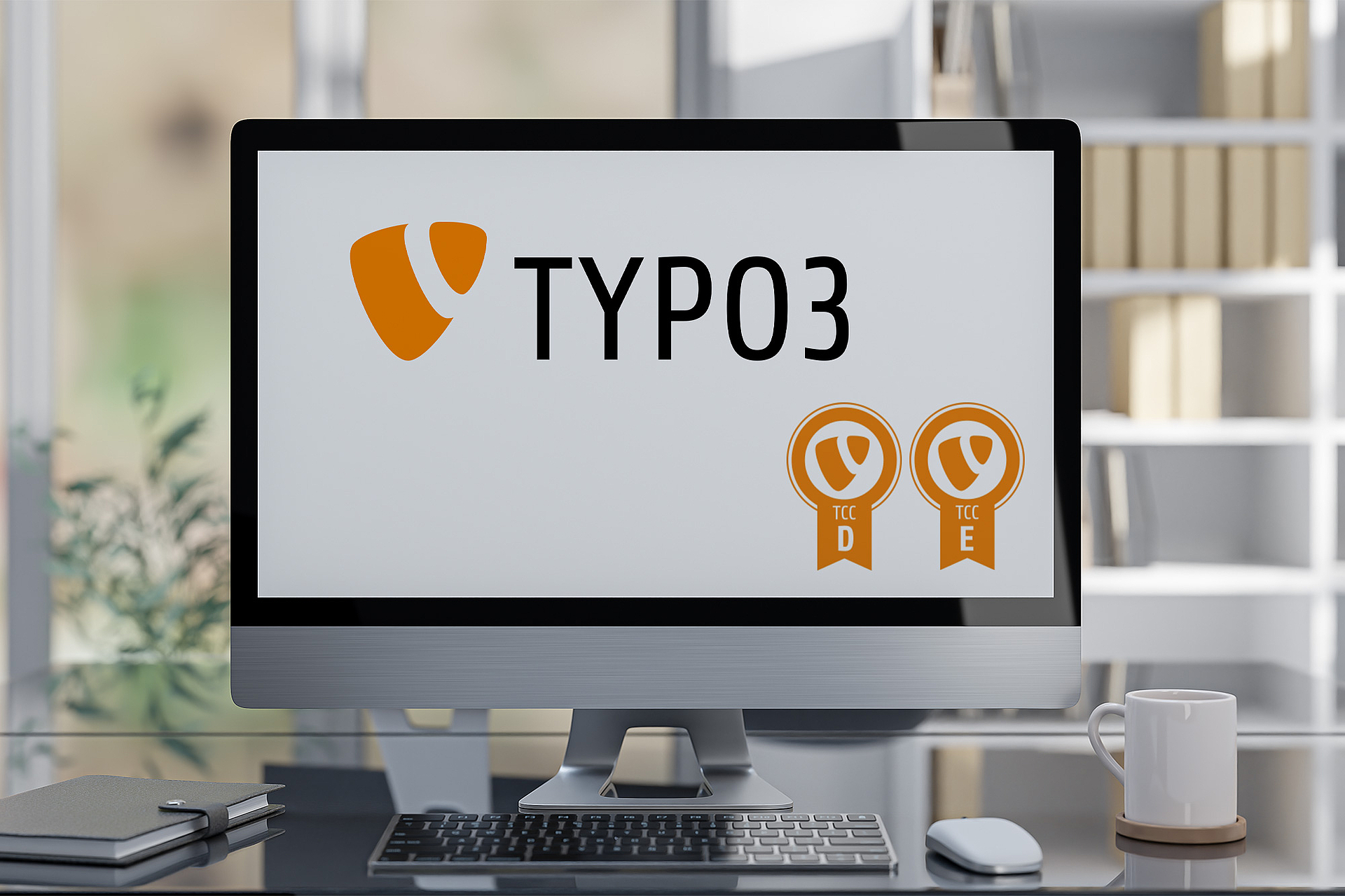 Logo von TYPO3 auf einem Screen